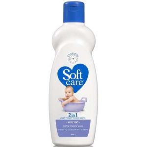 שמפו ואל סבון עדין לתינוק Soft Care בגודל 1 ליטר מועשר בקמומיל ובלחות