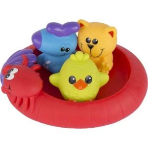 צעצוע אמבטיה סירה עם 3 חיות מבית Playgro 