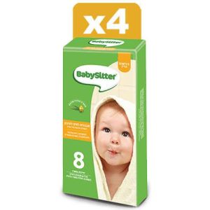 מגבונים לחים לתינוק בבישום עדין Babysitter - סך הכל 4 מארזים,8 חבילות בכל מארז,