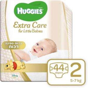  מארז של 44 חיתולים שלב 2 לתינוק במשקל 5-7 ק''ג Huggies ExtraCare For Little Babies - סהכ 44 חי